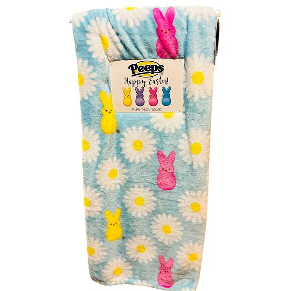 Peeps adorable Easter bundle 50 x 70 soft throw, book, chalk, bubbles, basket - Picture 2 of 8